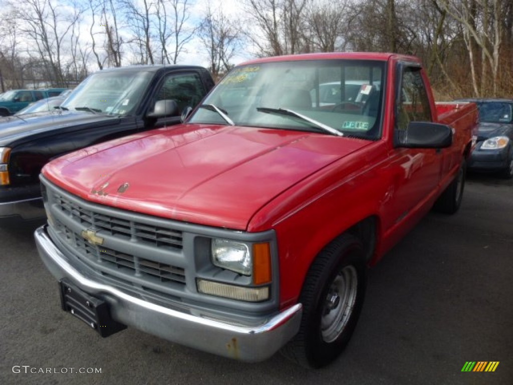 1996 C/K Silverado Regular Cab - Victory Red / Tan photo #5
