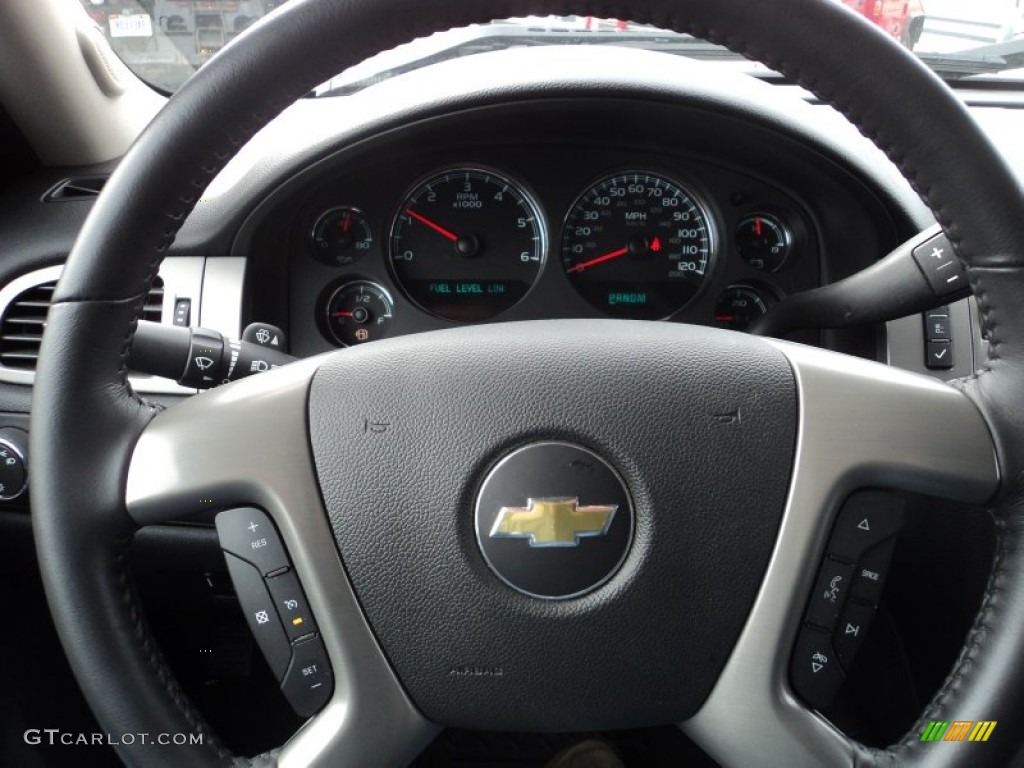 2012 Chevrolet Silverado 1500 LTZ Crew Cab 4x4 Ebony Steering Wheel Photo #78521999