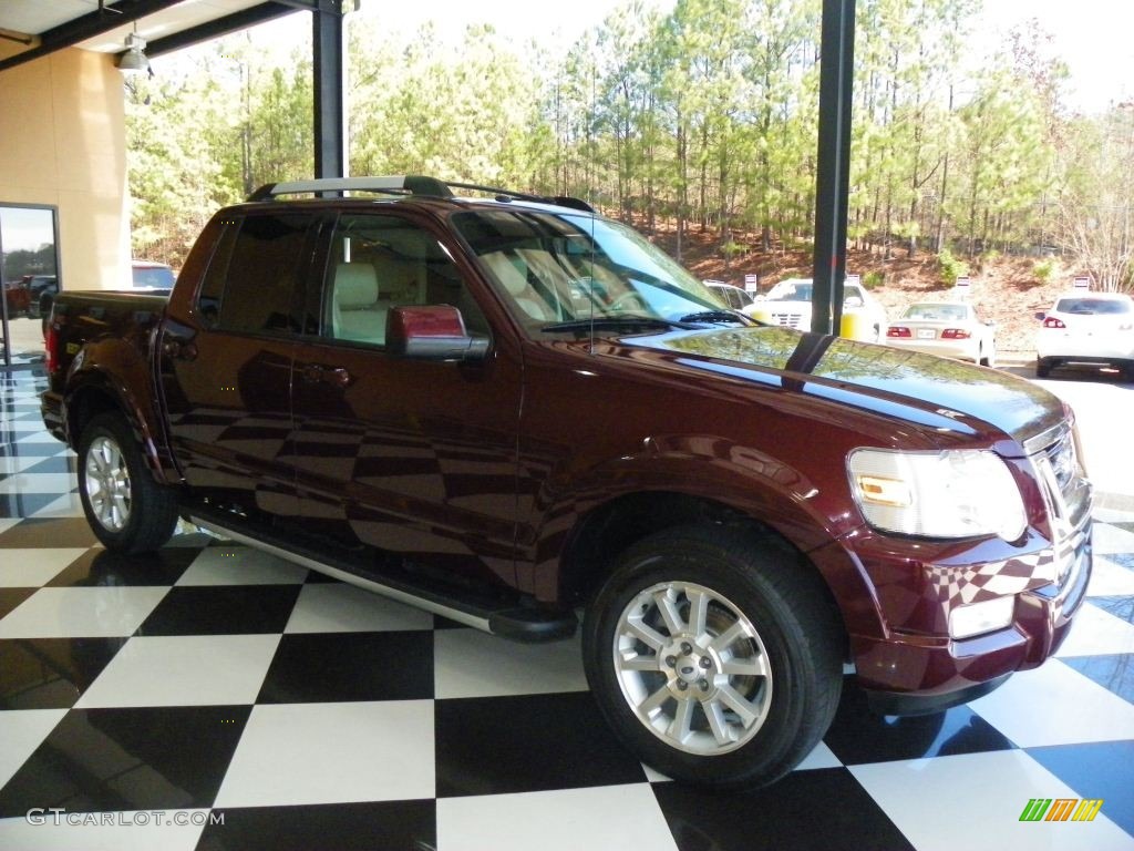2007 Explorer Sport Trac Limited - Dark Cherry Metallic / Camel photo #1