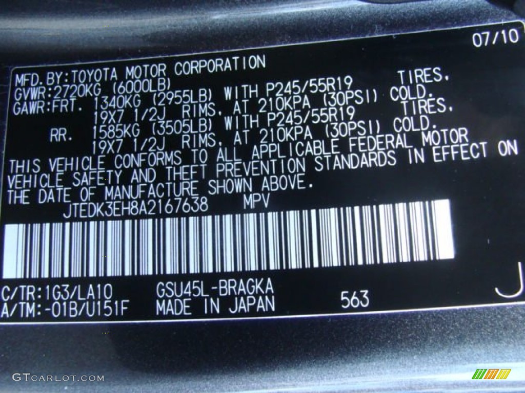 2010 Highlander Limited 4WD - Magnetic Gray Metallic / Ash photo #15