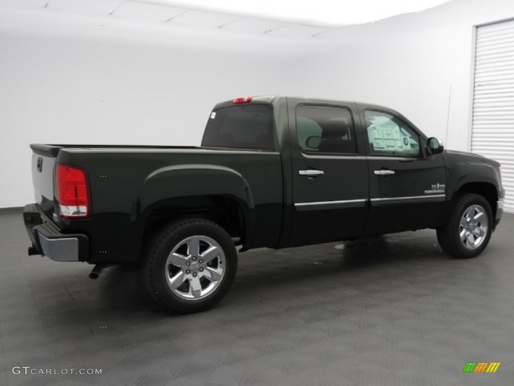 2013 Sierra 1500 SLE Crew Cab - Mineral Green Metallic / Ebony photo #2