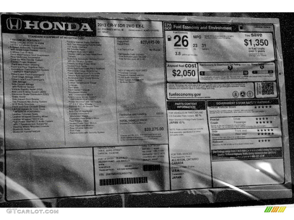 2013 CR-V EX-L - Polished Metal Metallic / Gray photo #21