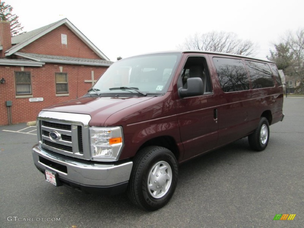 2009 E Series Van E350 Super Duty XLT Extended Passenger - Royal Red Metallic / Medium Flint photo #2