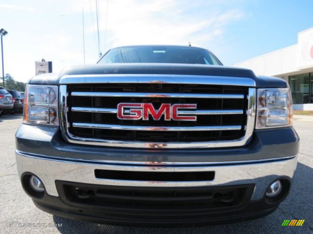 2013 Sierra 1500 SLE Crew Cab 4x4 - Stealth Gray Metallic / Ebony photo #2