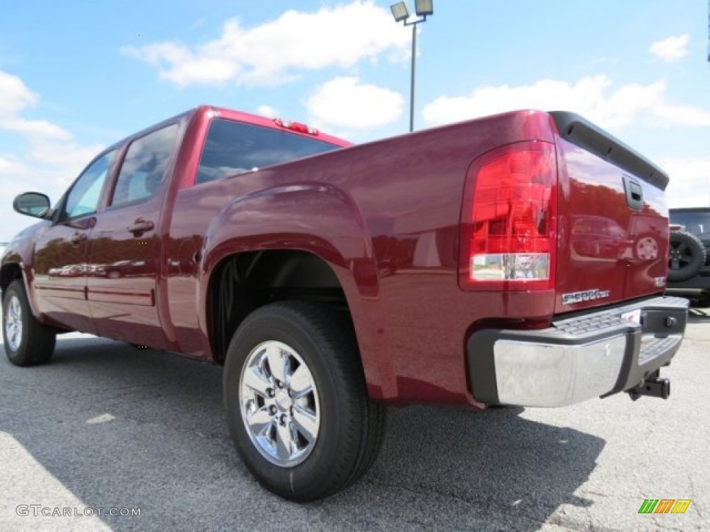 2013 Sierra 1500 SLT Crew Cab - Sonoma Red Metallic / Very Dark Cashmere/Light Cashmere photo #5