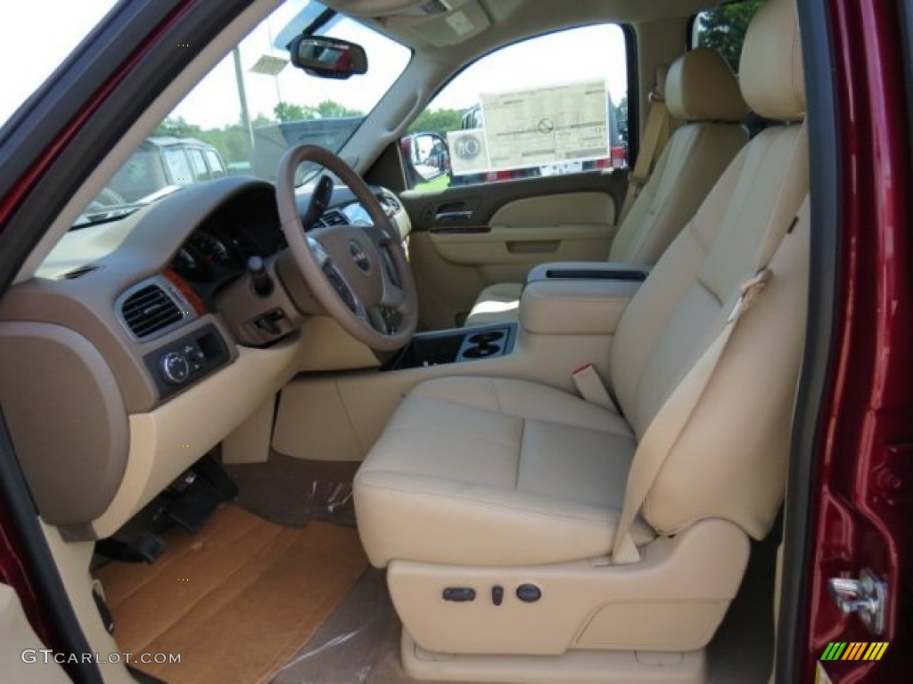 Very Dark Cashmere/Light Cashmere Interior 2013 GMC Sierra 1500 SLT Crew Cab Photo #78538474