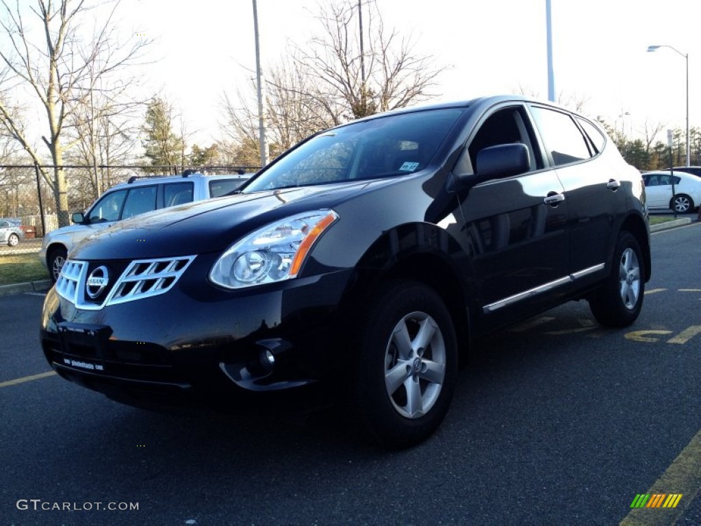 2012 Rogue S AWD - Super Black / Black photo #1