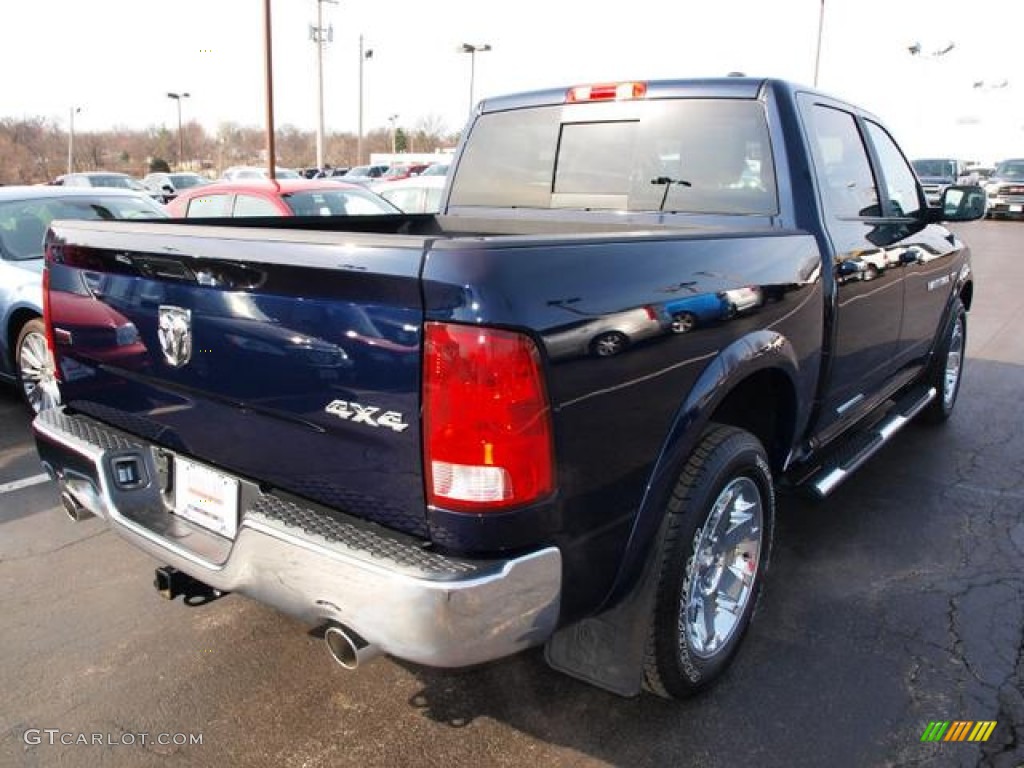 2012 Ram 1500 Laramie Crew Cab 4x4 - True Blue Pearl / Dark Slate Gray photo #3