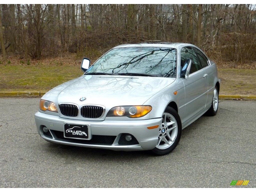 2004 3 Series 325i Coupe - Titanium Silver Metallic / Black photo #3