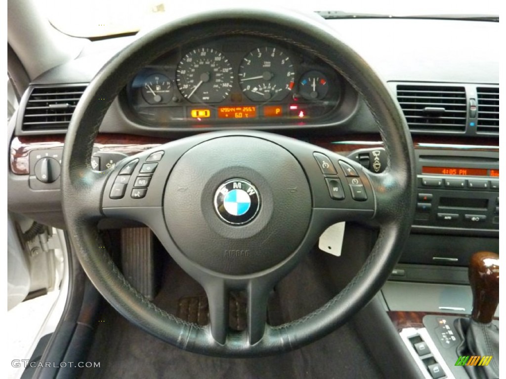 2004 BMW 3 Series 325i Coupe Black Steering Wheel Photo #78543188