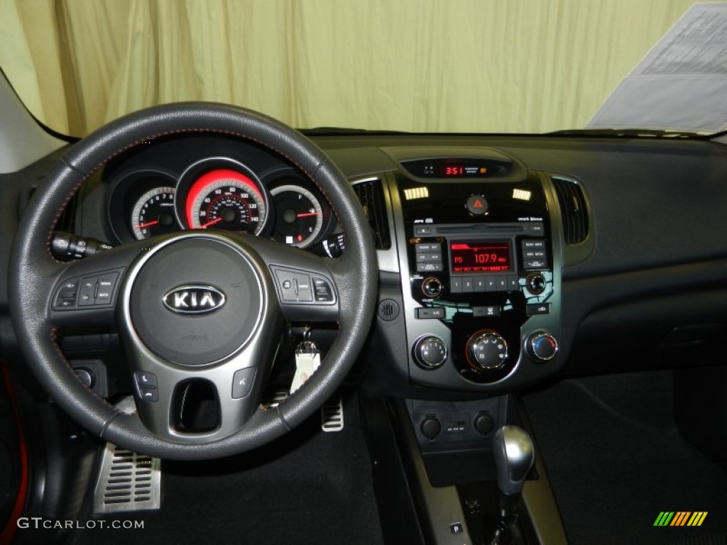 2010 Kia Forte Koup SX Black Sport Dashboard Photo #78544440