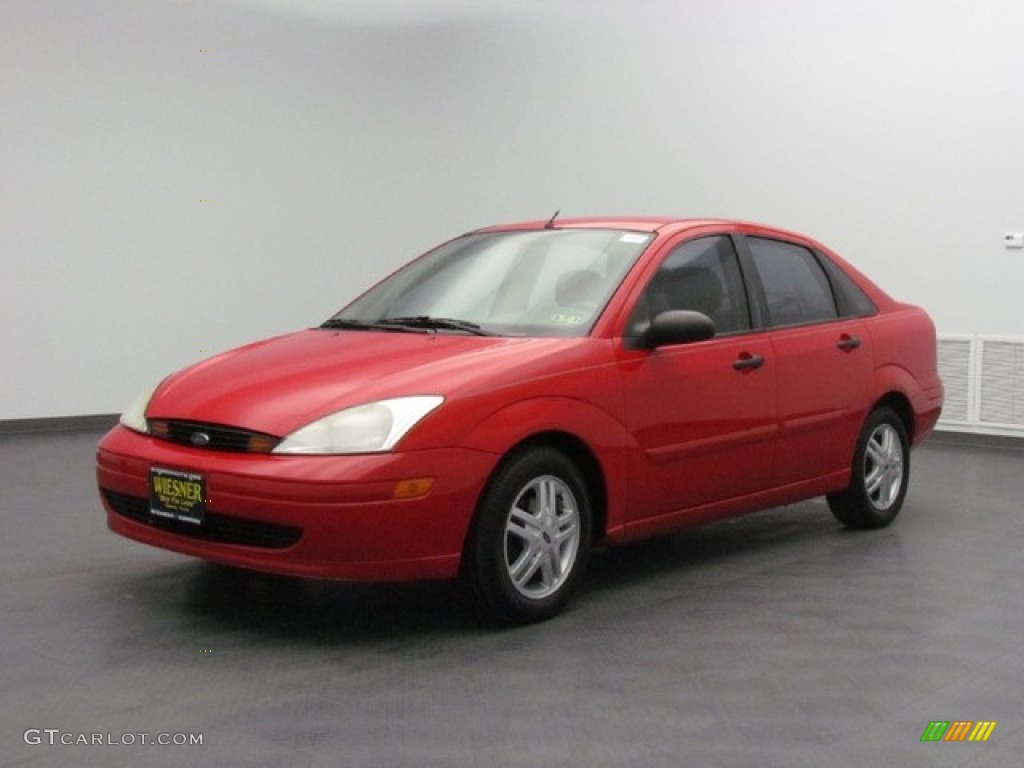 2002 Focus SE Sedan - Infra Red / Medium Parchment photo #1