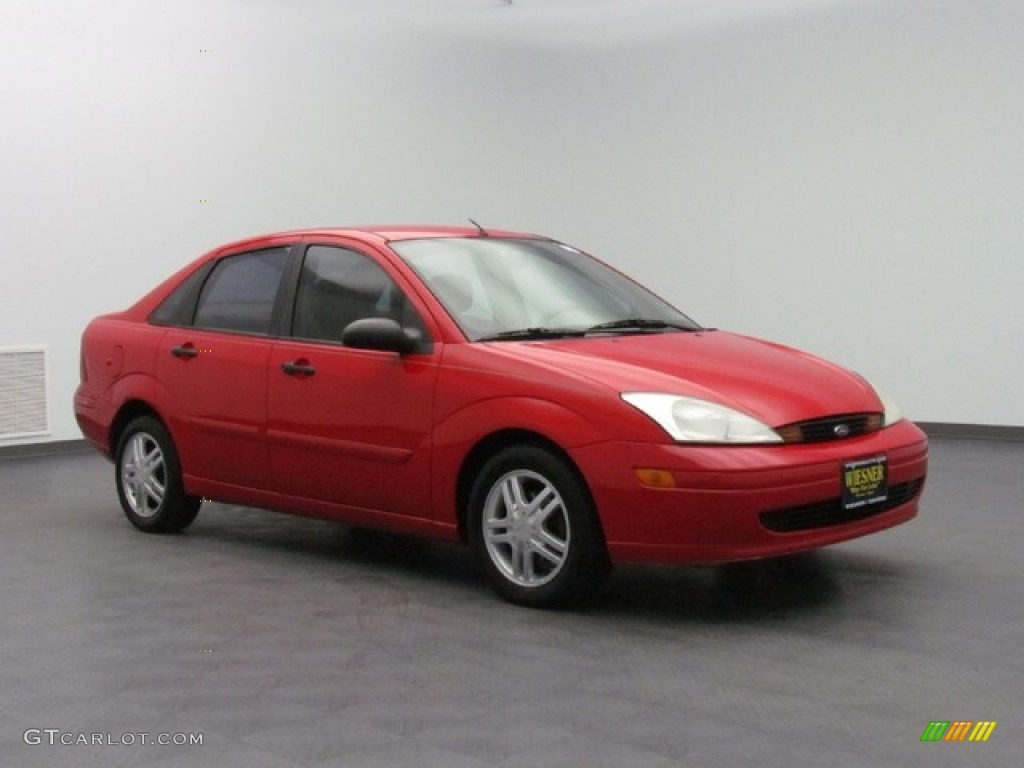 2002 Focus SE Sedan - Infra Red / Medium Parchment photo #3