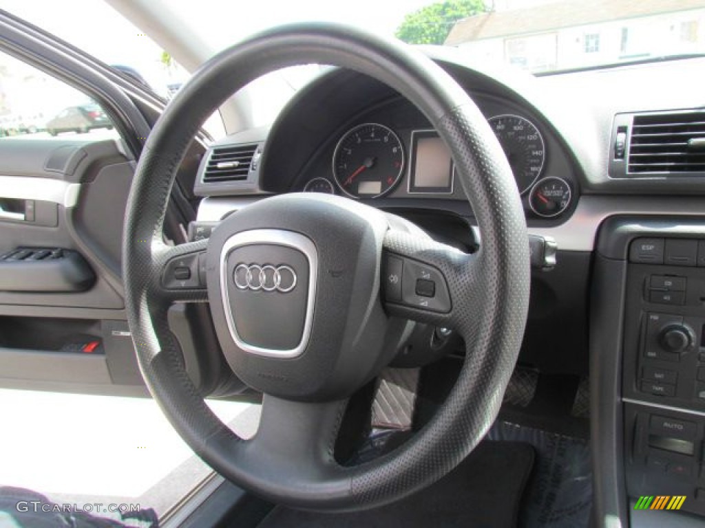 2005 Audi A4 3.2 quattro Sedan Ebony Steering Wheel Photo #78547685