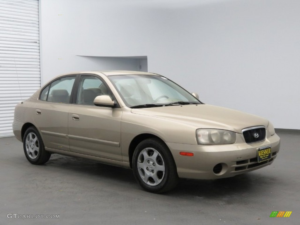 2002 Elantra GLS Sedan - Champagne Beige / Beige photo #2