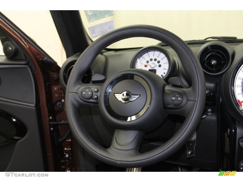 2013 Mini Cooper S Paceman Carbon Black Steering Wheel Photo #78551754