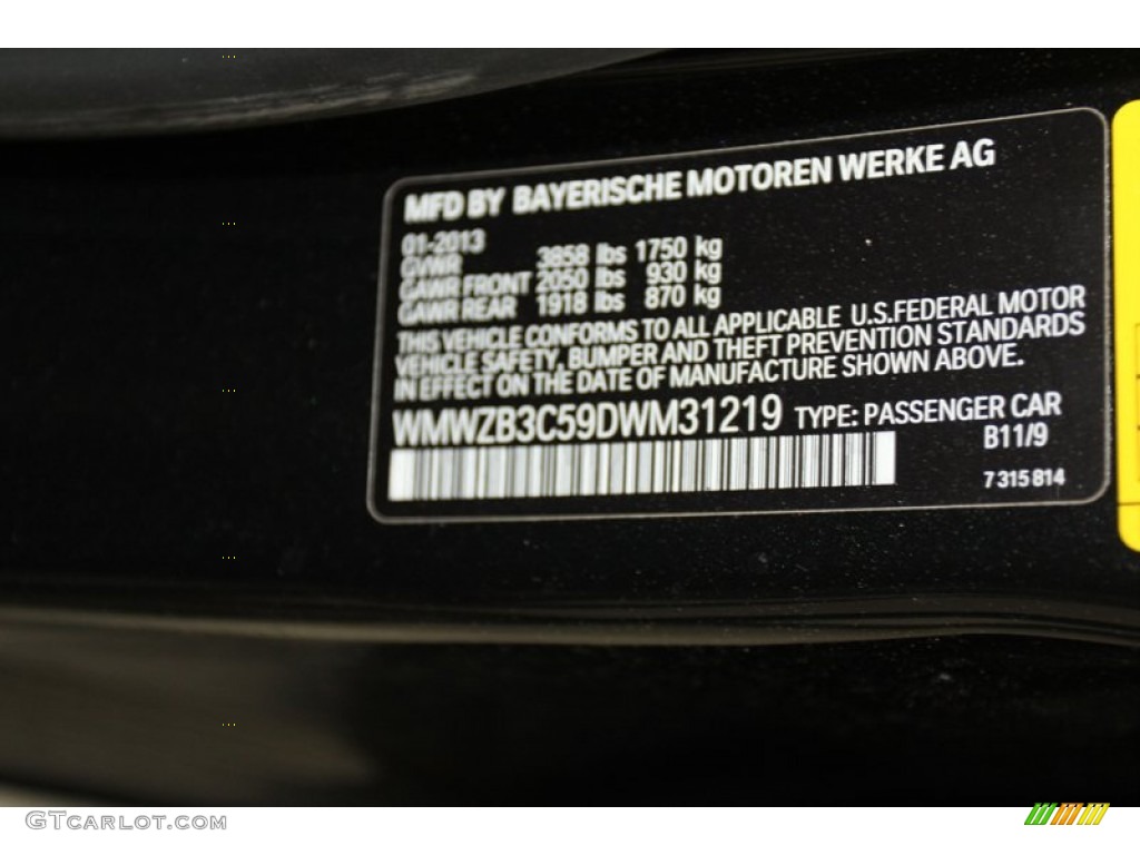2013 Cooper Color Code B11 for Absolute Black Photo #78553103