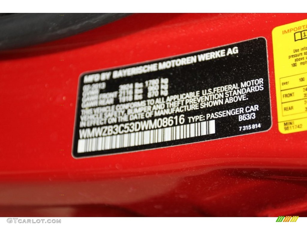 2013 Cooper Color Code B63 for Blazing Red Photo #78553648