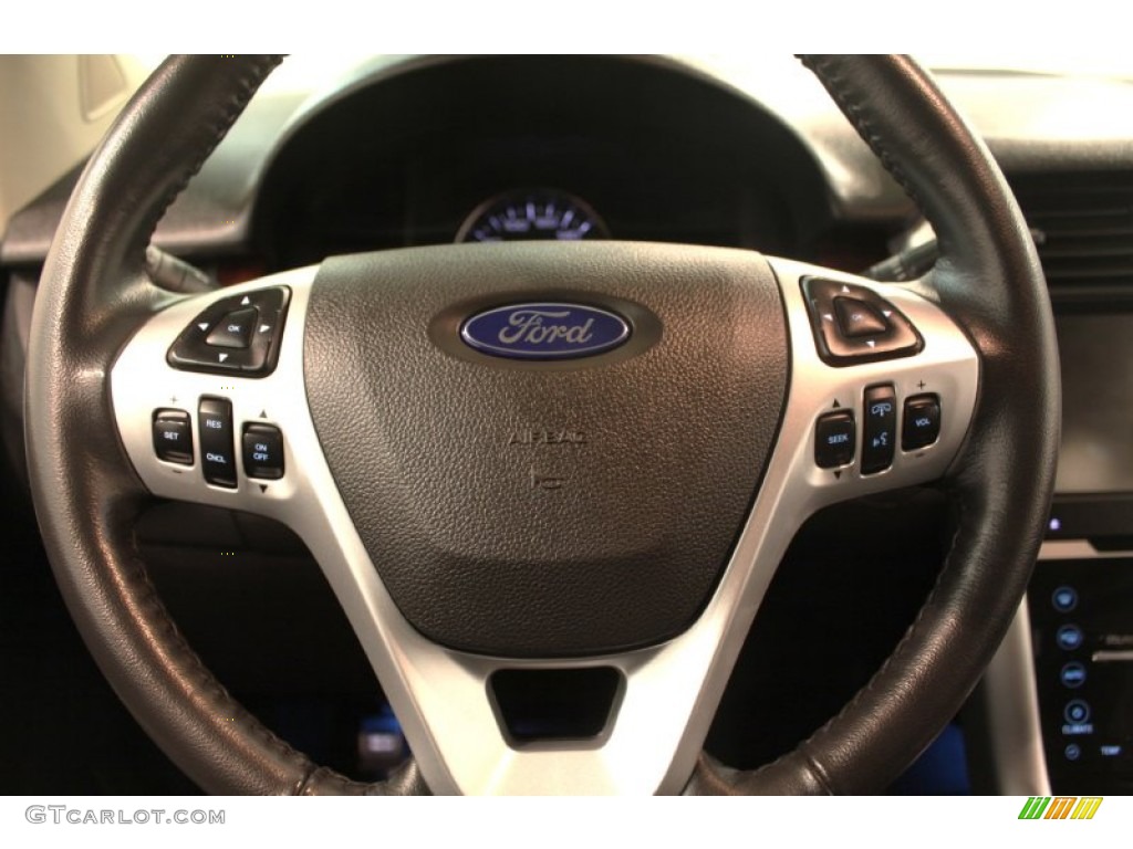 2013 Ford Edge Limited AWD Charcoal Black Steering Wheel Photo #78555746