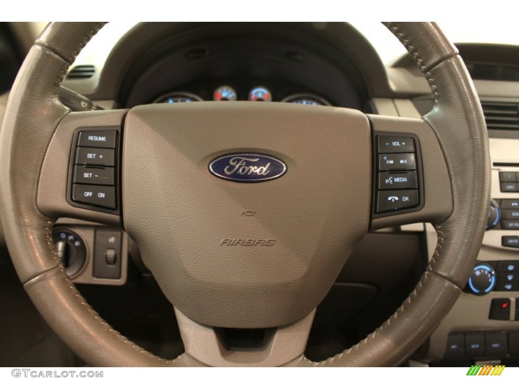 2010 Ford Focus SEL Sedan Medium Stone Steering Wheel Photo #78557288