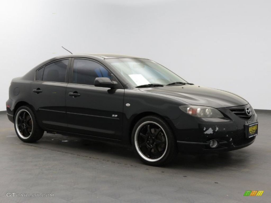 2005 MAZDA3 s Sedan - Black Mica / Black photo #2