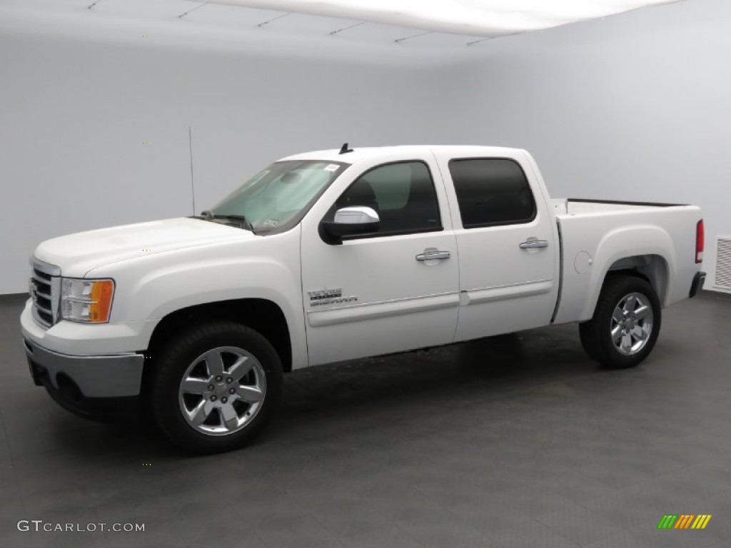 2013 Sierra 1500 SLE Crew Cab - Summit White / Ebony photo #1