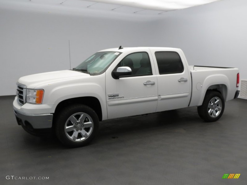 2013 Sierra 1500 SLE Crew Cab - Summit White / Light Titanium/Dark Titanium photo #1