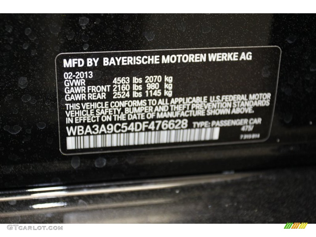 2013 3 Series 335i Sedan - Black Sapphire Metallic / Black photo #10