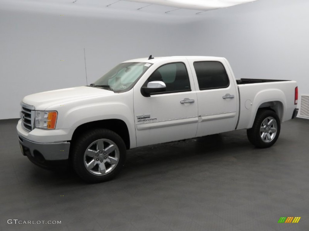2013 Sierra 1500 SLE Crew Cab - Summit White / Ebony photo #1
