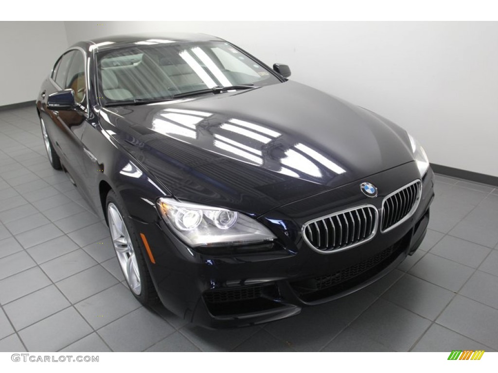 2013 6 Series 640i Gran Coupe - Carbon Black Metallic / Ivory White photo #5