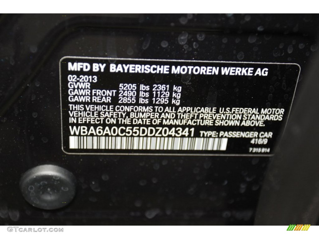 2013 6 Series Color Code 416 for Carbon Black Metallic Photo #78559533