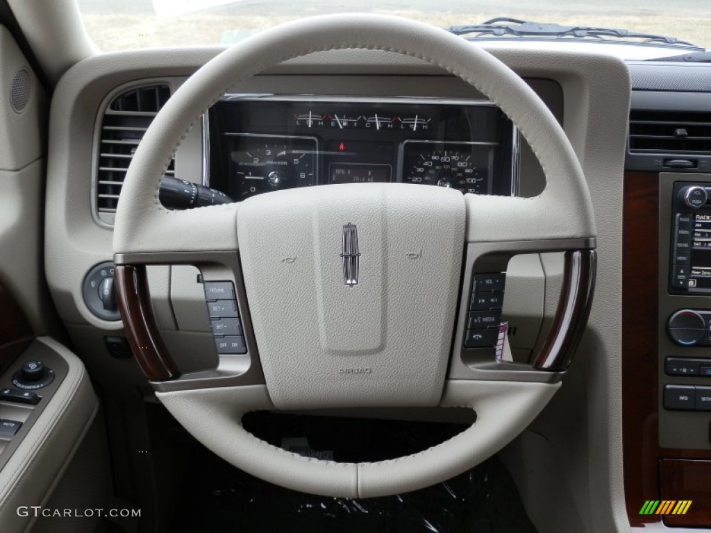 2013 Lincoln Navigator 4x4 Stone Steering Wheel Photo #78559544