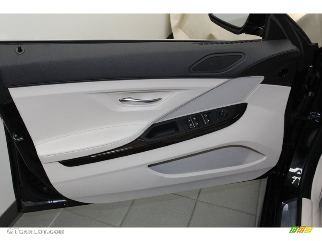 2013 6 Series 640i Gran Coupe - Carbon Black Metallic / Ivory White photo #13
