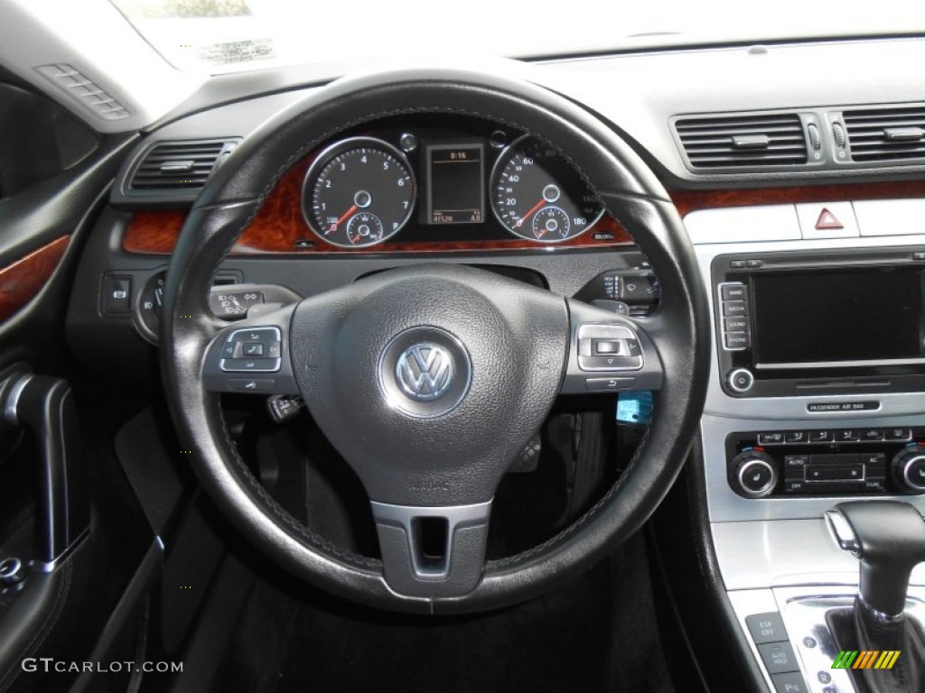 2010 Volkswagen CC VR6 Sport Black Steering Wheel Photo #78560030