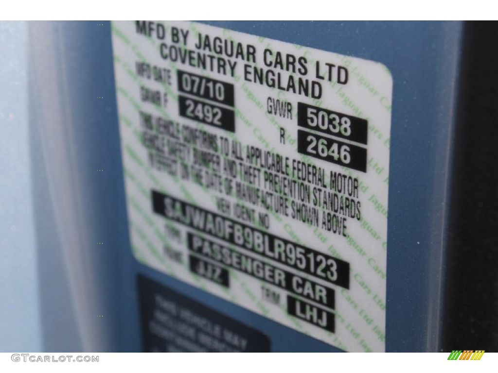 2011 XF Color Code JJZ for Frost Blue Metallic Photo #78561125