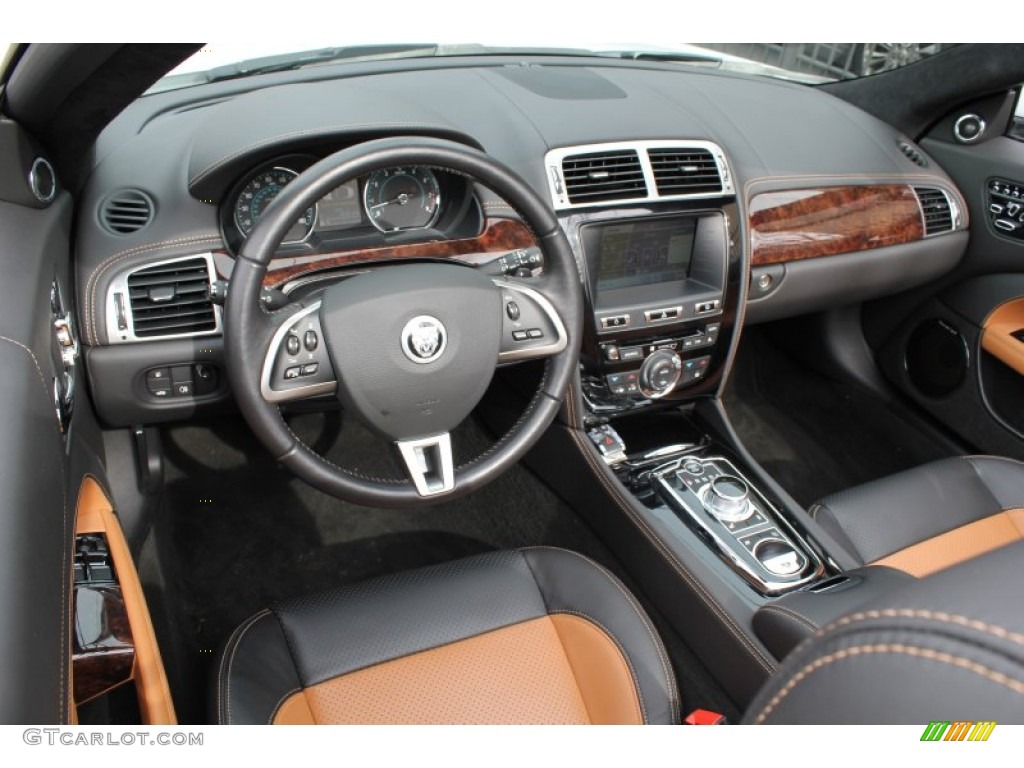 Caramel/Warm Charcoal Interior 2012 Jaguar XK XK Convertible Photo #78561690