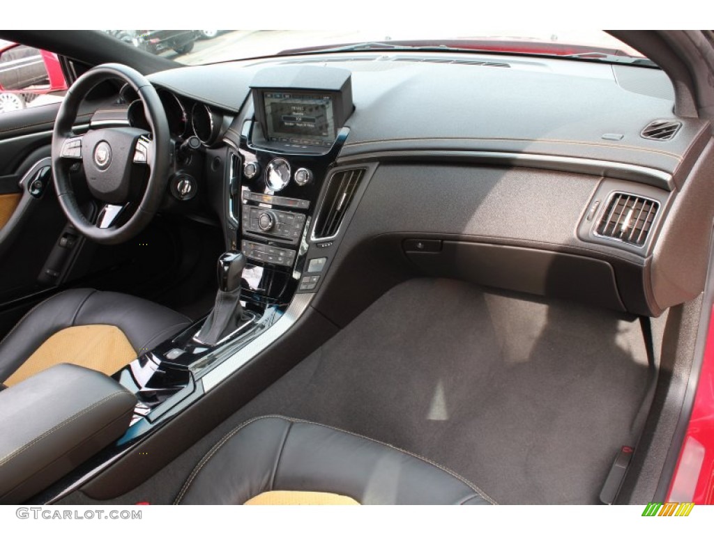 2012 Cadillac CTS -V Coupe Ebony/Saffron Dashboard Photo #78569623