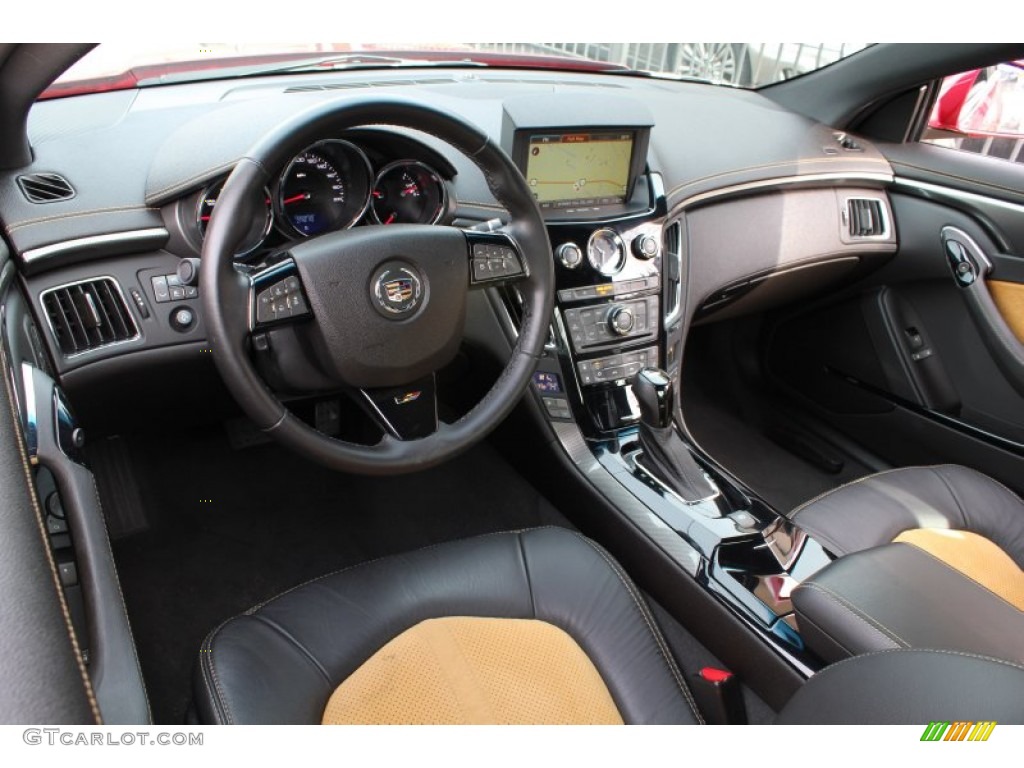 Ebony/Saffron Interior 2012 Cadillac CTS -V Coupe Photo #78569852