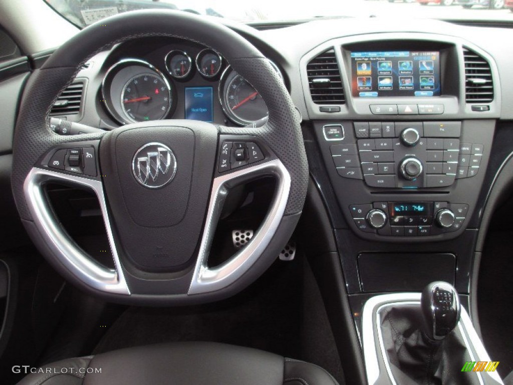 2012 Buick Regal GS Ebony Steering Wheel Photo #78572726