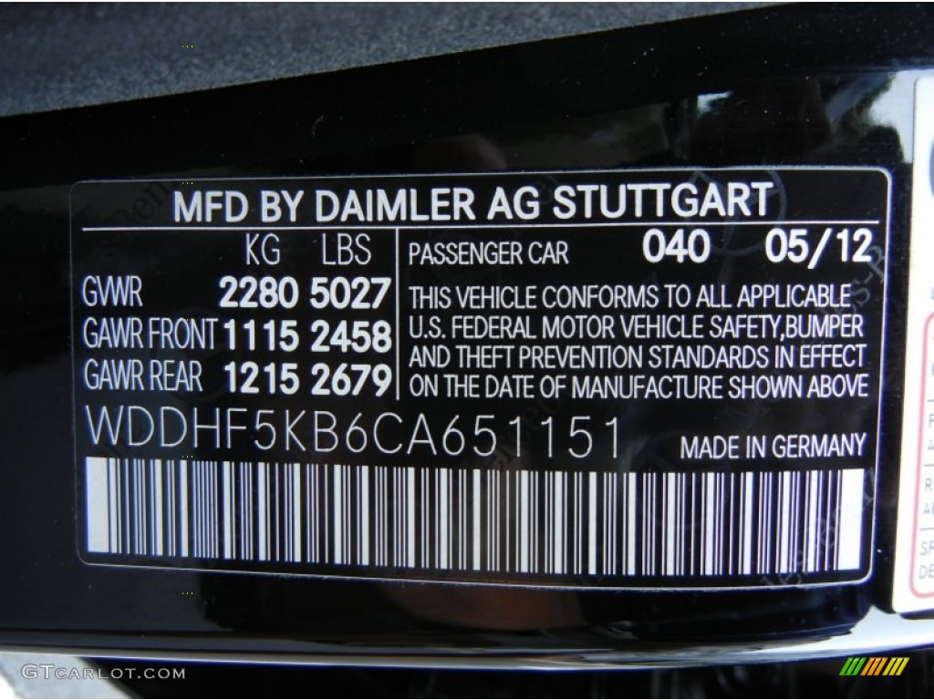 2012 E Color Code 040 for Black Photo #78573921