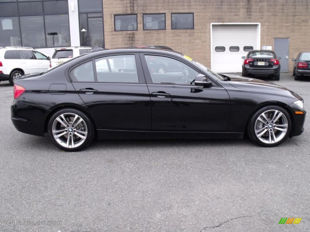 2012 3 Series 335i Sedan - Black Sapphire Metallic / Black/Red Highlight photo #2