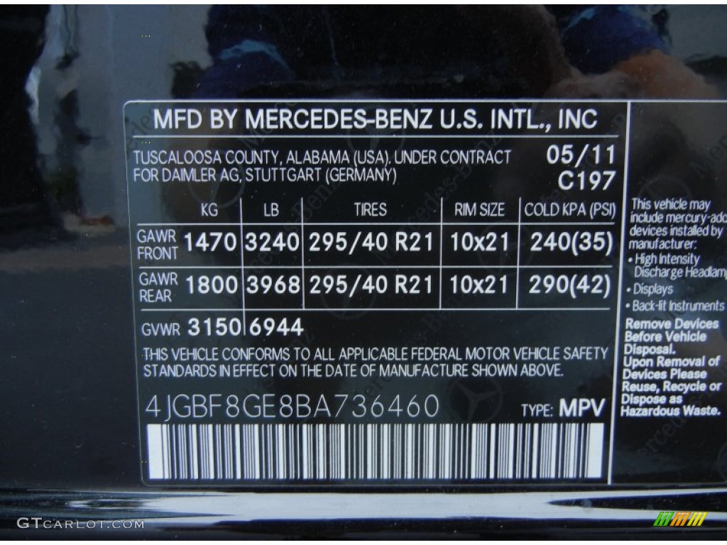 2011 GL Color Code 197 for Obsidian Black Metallic Photo #78574988