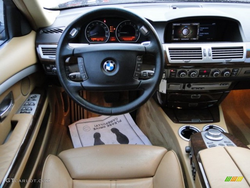 2007 BMW 7 Series 750Li Sedan Natural Brown Dashboard Photo #78575534