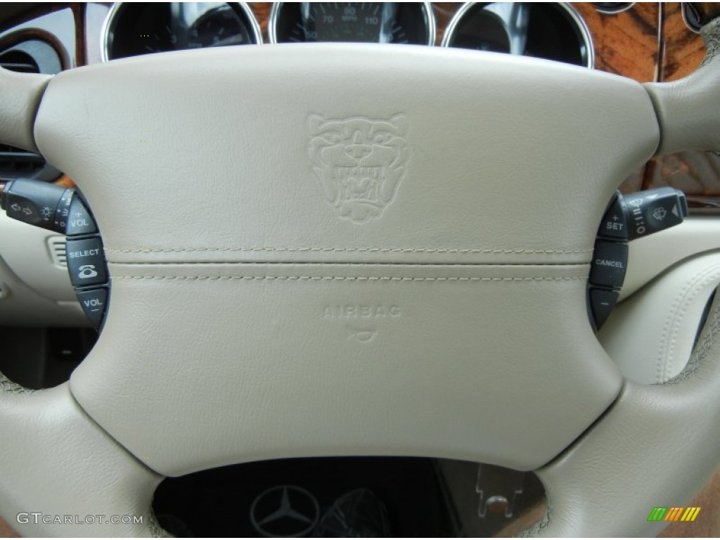 2006 Jaguar XK XK8 Convertible Ivory Steering Wheel Photo #78577253