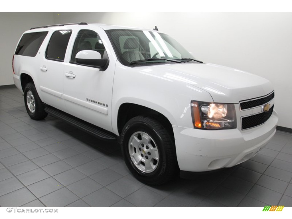 2007 Suburban 1500 LT 4x4 - Summit White / Light Titanium/Dark Titanium photo #8