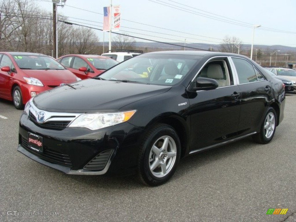 2012 Camry Hybrid LE - Attitude Black Metallic / Light Gray photo #3