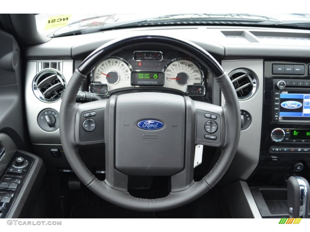2013 Ford Expedition EL Limited 4x4 Charcoal Black Steering Wheel Photo #78583475