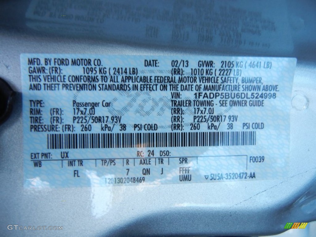 2013 C-Max Color Code UX for Ingot Silver Photo #78587646