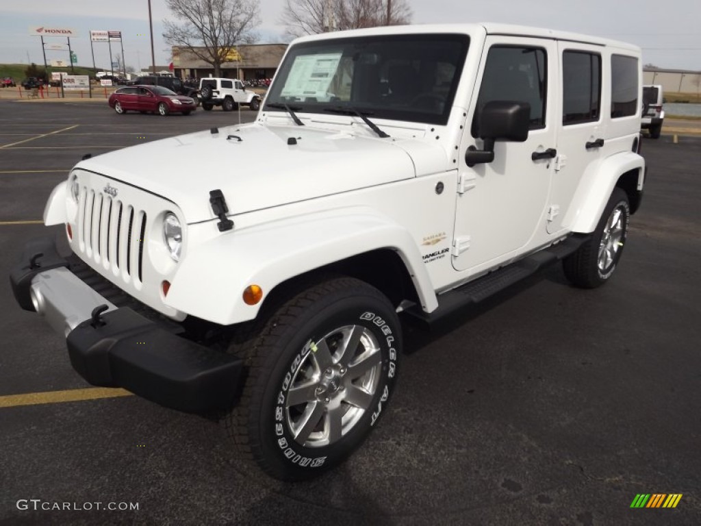 Bright White 2013 Jeep Wrangler Unlimited Sahara 4x4 Exterior Photo #78589432