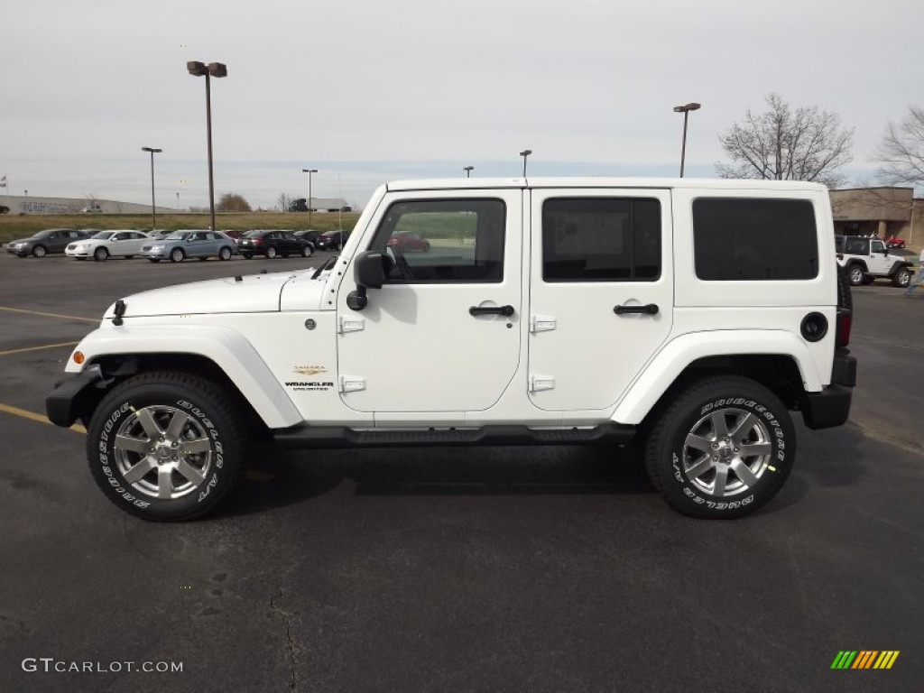 Bright White 2013 Jeep Wrangler Unlimited Sahara 4x4 Exterior Photo #78589590